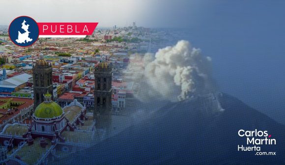 Popocatépetl - Puebla capital Puebla capital con baja probabilidad de caída de ceniza volcánica