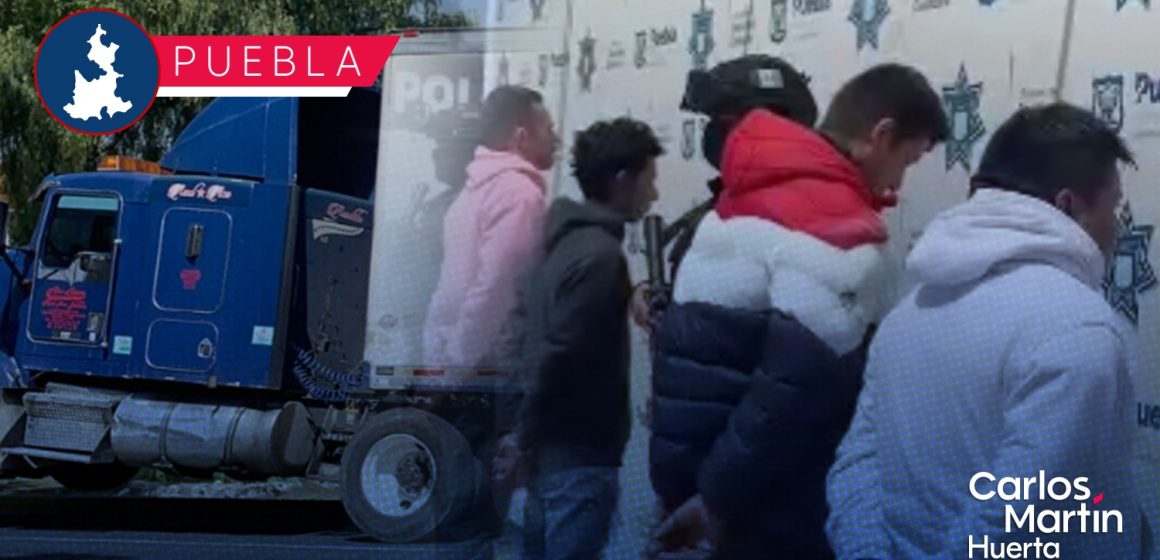 SSC detiene a sujetos dedicados al robo a transporte de carga en Puebla