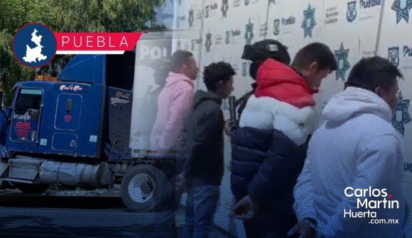 SSC detiene a sujetos dedicados al robo a transporte de carga en Puebla