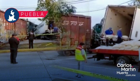 Tren choca contra tráiler en bulevar 18 de Noviembre; le quiso ganar el paso