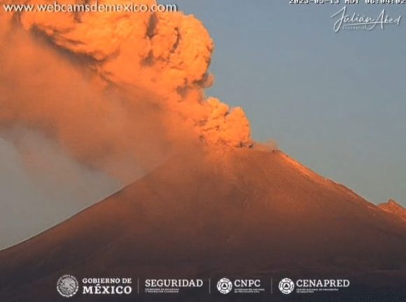 Puebla capital con alta probabilidad de caída de ceniza del Popocatépetl