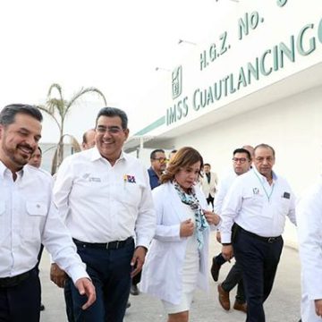 Zoé Robledo y gobernador de Puebla inauguran Hospital General en Cuautlancingo