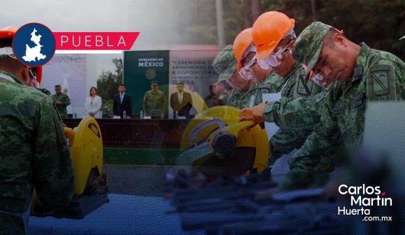 Sedena realiza destrucción masiva de armas en Puebla 