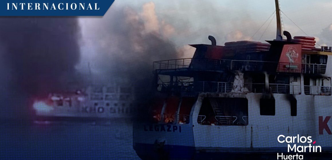 Rescatan a 120 personas tras incendio de ferry en Filipinas