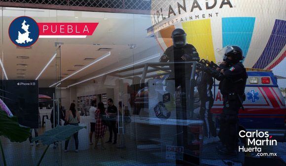 Asaltan MacStore de Explanada Puebla