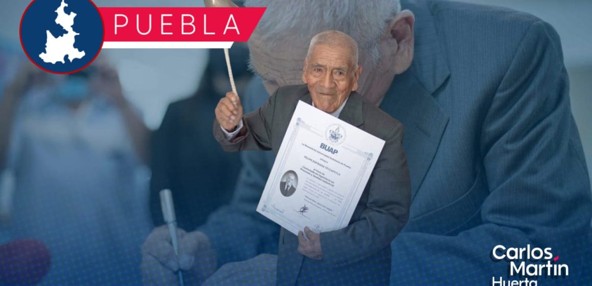 Don Felipe ya se títuló a sus 86 años como ingeniero en la BUAP