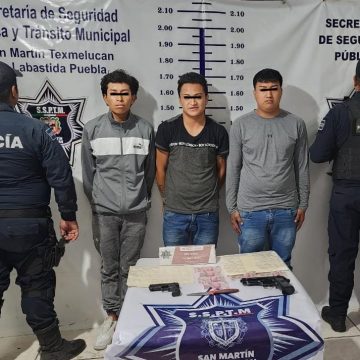 Con droga y armas, detienen a tres sujetos en Texmelucan