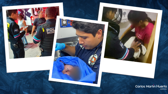 Policías Municipales y paramédicos de PC, atienden parto fortuito