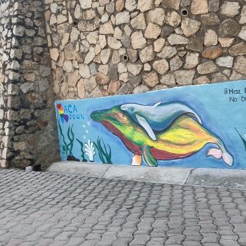 Niños mexicanos con síndrome de Down pintan murales