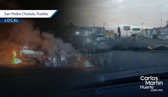 Bloquean la federal Cholula – Huejotzingo en protesta por obra de pozo de agua