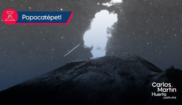 Estrella fugaz pasa junto a volcán Popocatépetl; aquí las imágenes