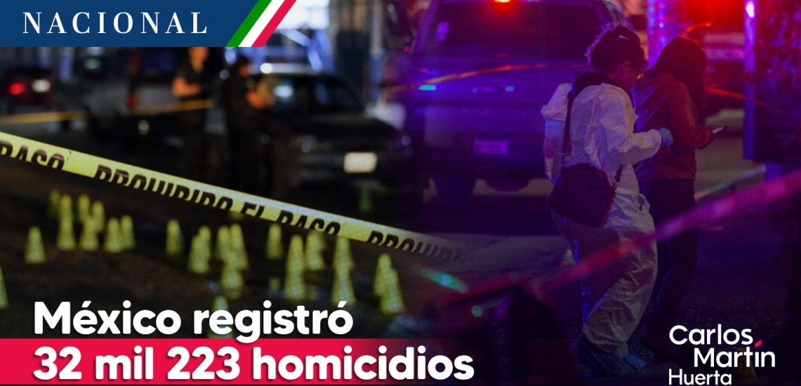 México registró 32 mil 223 homicidios en 2022: INEGI