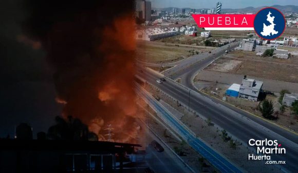 Permanecerá cerrado carril principal del Periférico tras explosión de pipa en Momoxpan  