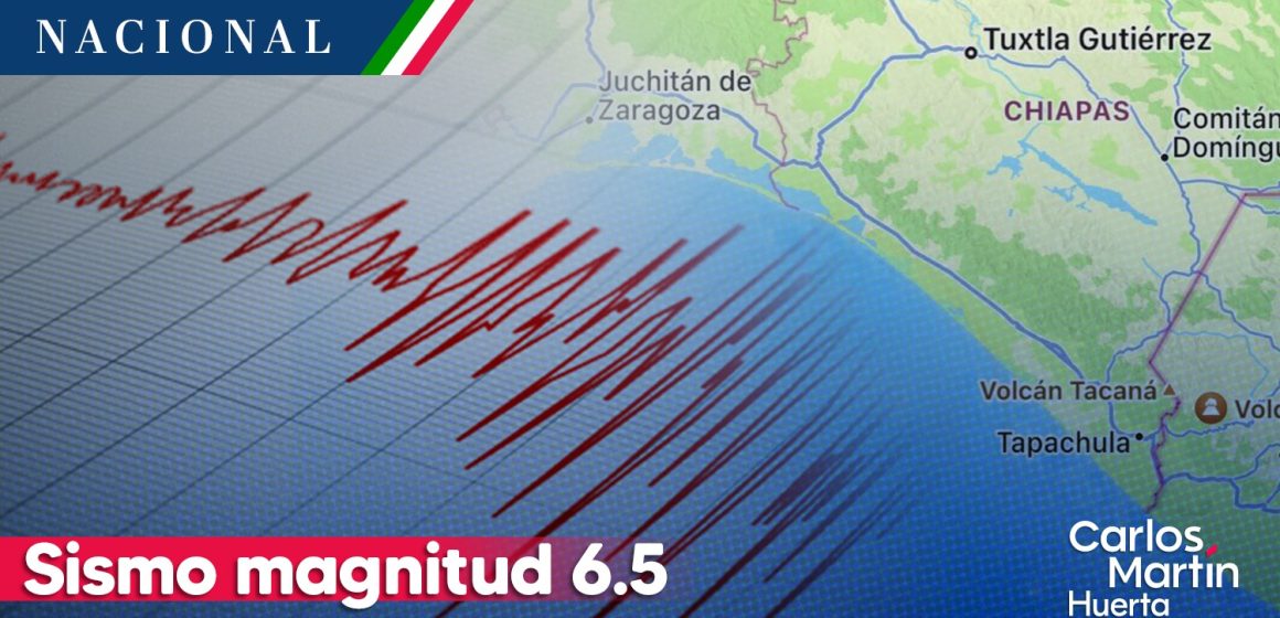 Sismo magnitud 6.5 sacude Chiapas durante la madrugada