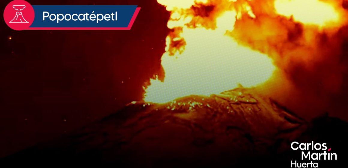 (VIDEO) Volcán Popocatépetl incrementa actividad; expulsa material incandescente
