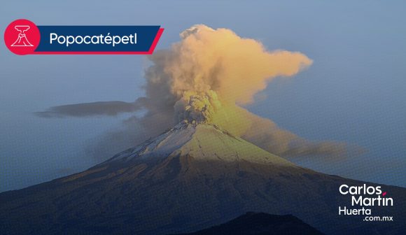Nevado y con fumarola amanece el Popocatépetl