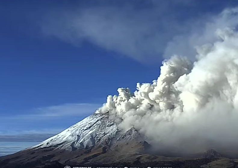 Se mantiene monitoreo permanente del volcán Popocatépetl