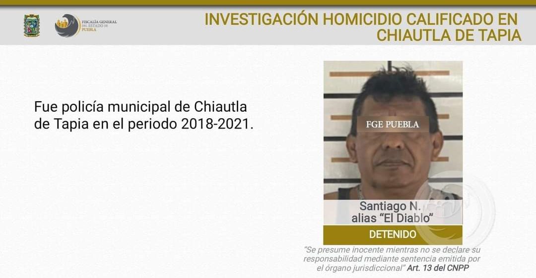 Detienen al “Diablo”, ex policía municipal de Chiautla de Tapia