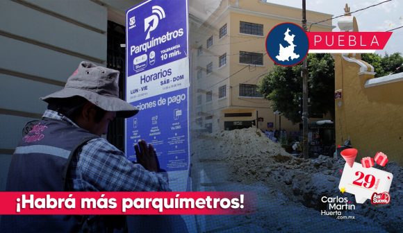 Colocarán más parquímetros en Puebla; se instalarán de la 14 a la 18 Oriente-Poniente