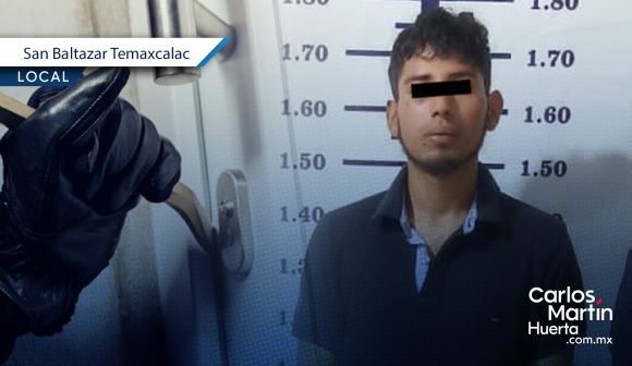 Detienen a presunto ladrón de casas en San Baltazar Temaxcalac