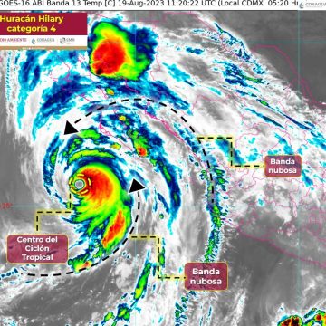 Hilary se mantiene como huracán categoría 4 y se dirige a Baja California Sur