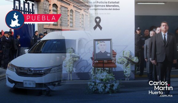 Rinden homenaje a policía caído en Xoxtla
