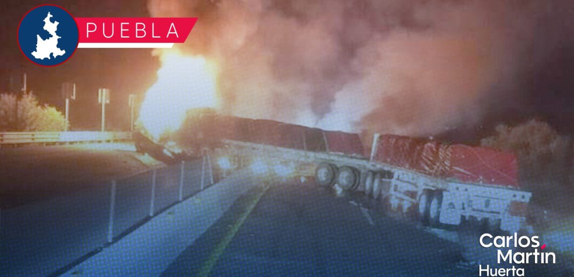Incendio de tráiler colapsa las autopistas Arco Norte y entronque con la Puebla – México