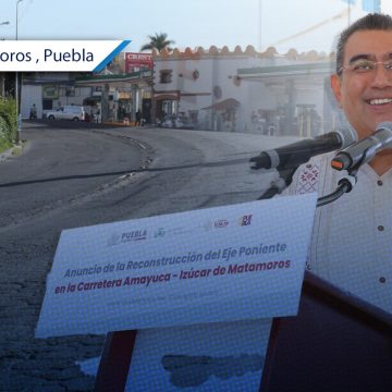 Anuncia Sergio Salomón reconstrucción del Eje Poniente de Izúcar de Matamoros