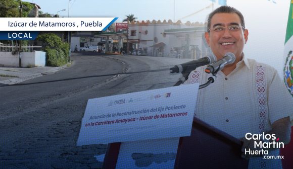 Anuncia Sergio Salomón reconstrucción del Eje Poniente de Izúcar de Matamoros