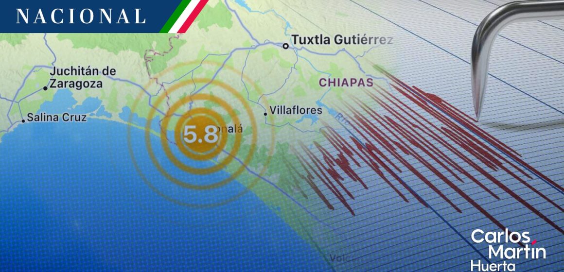 Sismo magnitud 5.8 se registró durante la madrugada en Chiapas