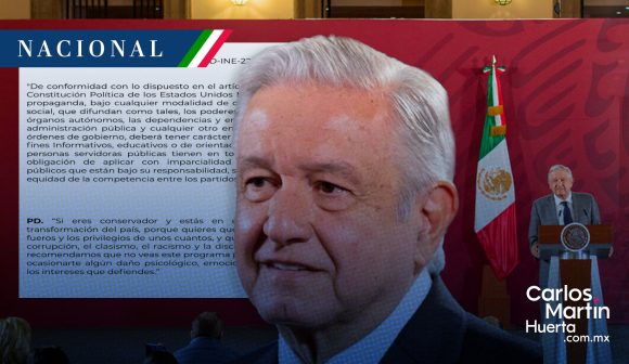 AMLO - mensaje INE - mañanera “Si eres conservador no veas este programa”, responde AMLO al INE