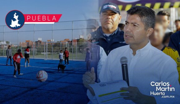 Inaugura Eduardo Rivera cancha en San Jorge