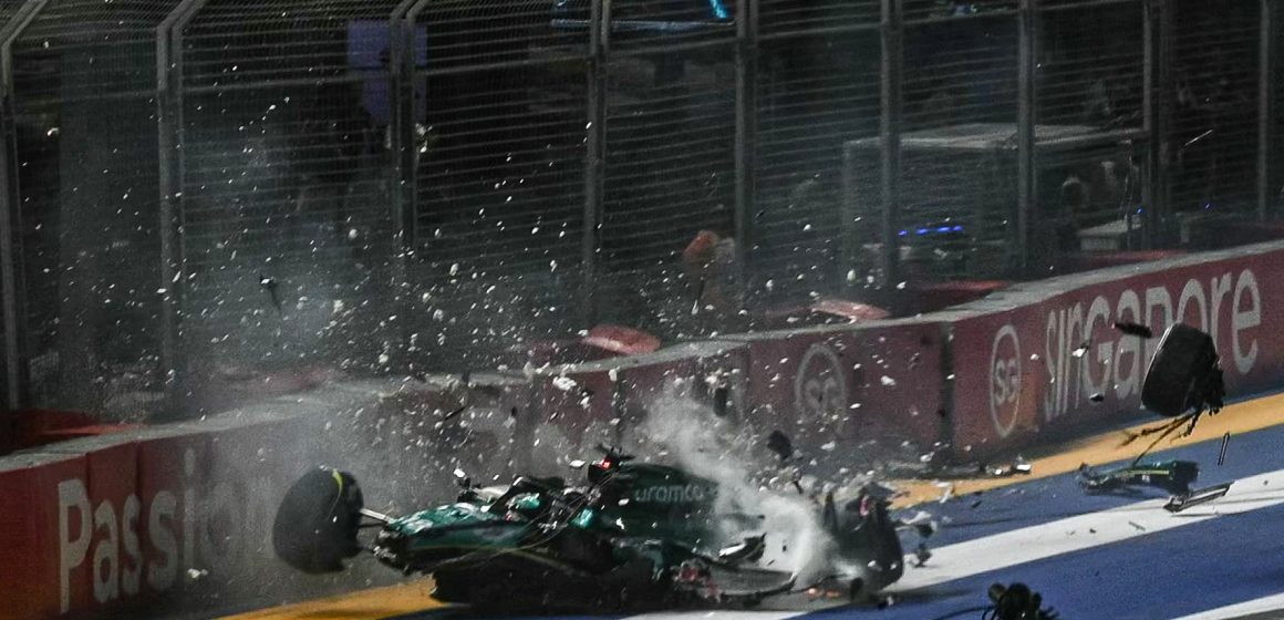 (VIDEO) Lance Stroll destroza el auto tras fuerte impacto en GP de Singapur