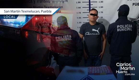Detienen a hombre con droga y arma de fuego en Texmelucan