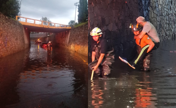 Inundaciones, vehículos varados y árbol caído originó la lluvia registrada en la ciudad de Puebla
