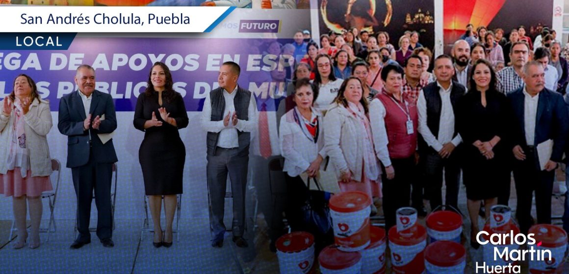 Entregan apoyos en especie a escuelas públicas en San Andrés Cholula