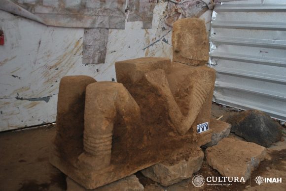 Hallan Chac Mool en construcción de Pátzcuaro, Michoacán