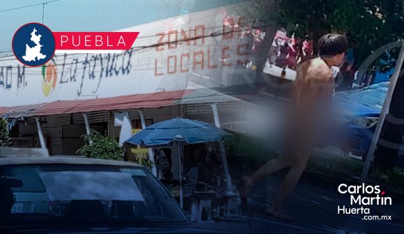 Hombre desnudo y drogado camina frente a la CAPU