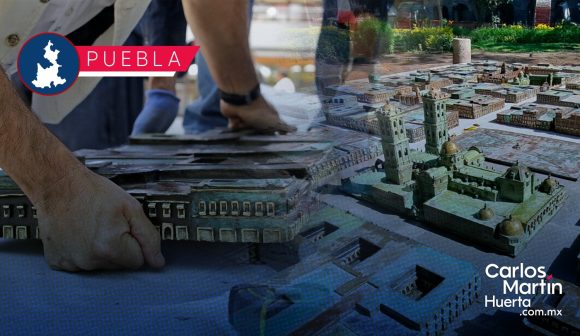 Instalan maqueta de Puebla en el zócalo