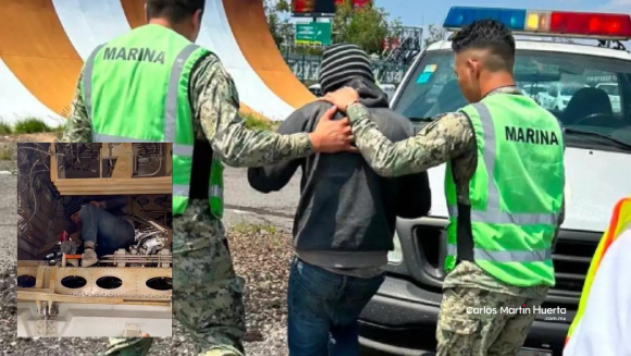 VIDEO Menor de edad brinca al AICM y se mete debajo de avión