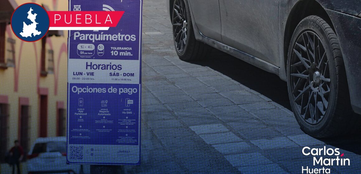 Cinco pesos la hora por uso de parquímetros en Puebla