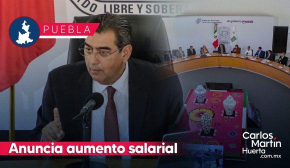 Sergio Salomón anuncia aumento salarial del 6% y 20.4% a trabajadores de los tres poderes