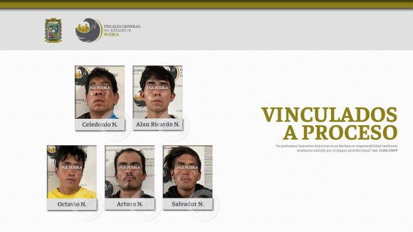 Vinculados a proceso 5 hombres por robo en una casa de Texmelucan