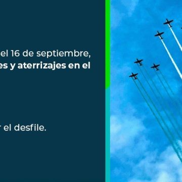 avión AICM suspenderá despegues y aterrizajes por desfile del 16 de septiembre