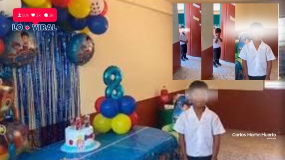 Pequeño se emociona hasta las lágrimas por fiesta organizada por sus compañeros; nunca había tenido una