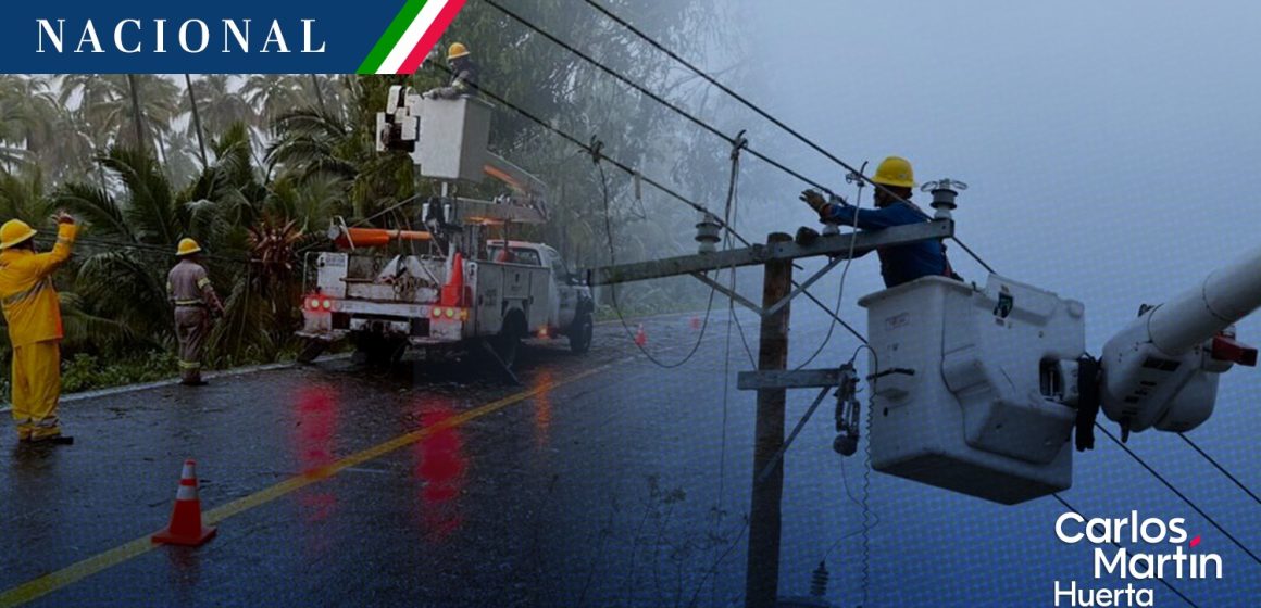 CFE restablece el 65% del servicio eléctrico en Guerrero