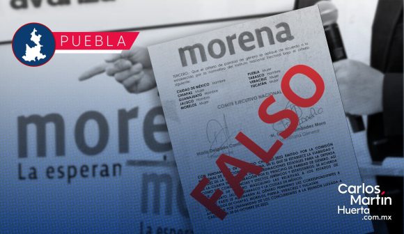 Falso que en Puebla vaya mujer a la gubernatura por Morena; desmienten documento