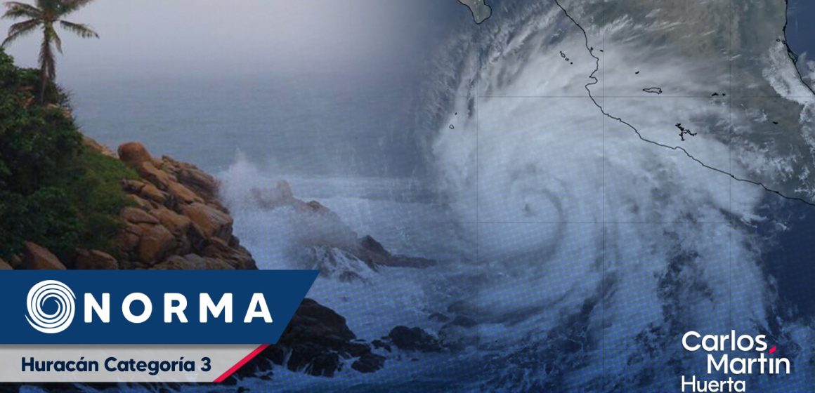 Norma es huracán categoría 3 y continúa intensificándose   