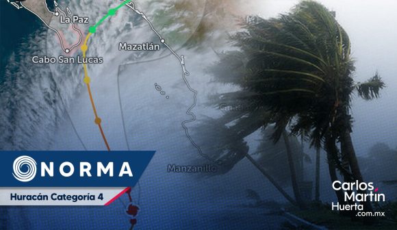 Huracán Norma - categoría 4 Huracán Norma se fortalece a categoría 4; se dirige a BCS