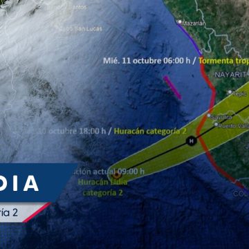 ‘Lidia’ se intensifica a huracán categoría 2